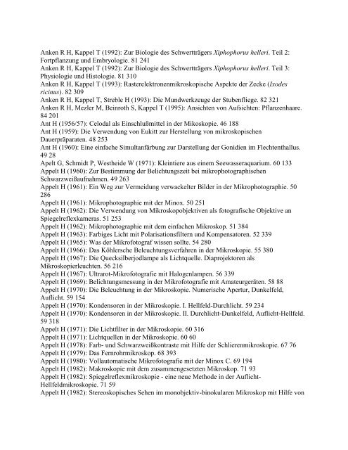 MIKROKOSMOS-Gesamtregister 1907 – 2011 - Leitz Ortholux