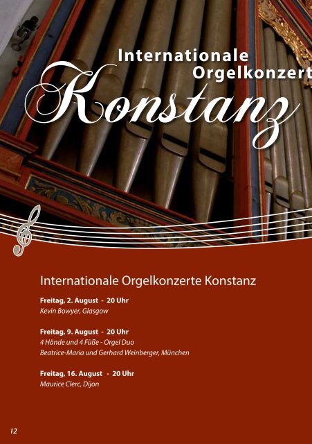 Jahresprogramm 2013 Konstanzer Münster - bei der Münstermusik