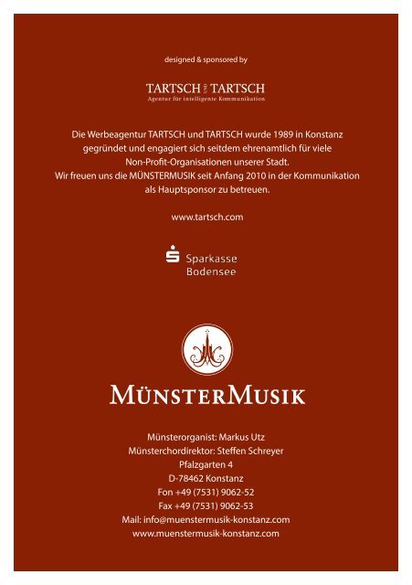 Jahresprogramm 2013 Konstanzer Münster - bei der Münstermusik