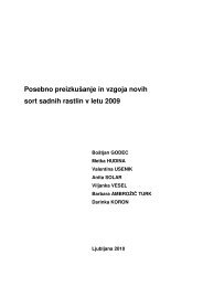 Posebno preizkušanje in vzgoja novih sort sadnih rastlin v letu 2009