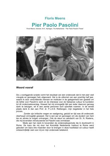 Floris Meens Pier Paolo Pasolini