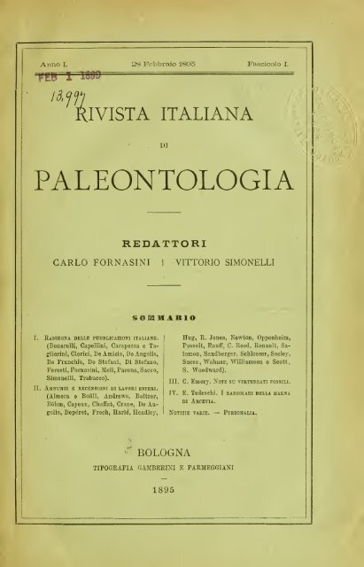 Rivista italiana di paleontologia e stratigrafia