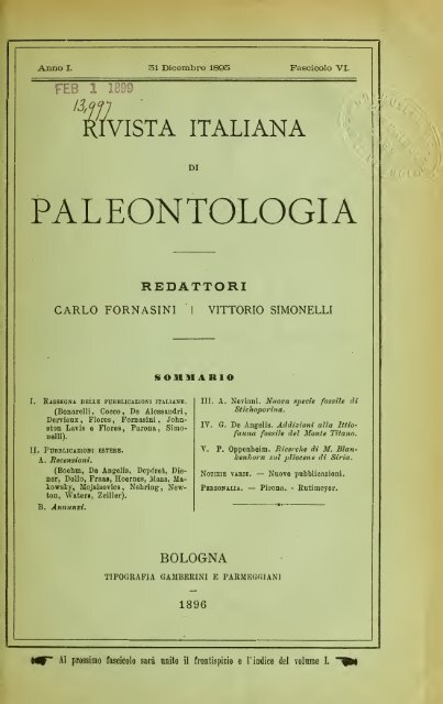 Rivista italiana di paleontologia e stratigrafia