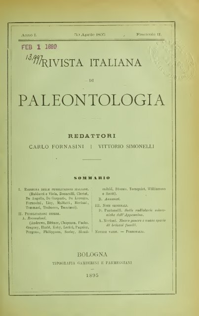 Rivista italiana di paleontologia e stratigrafia