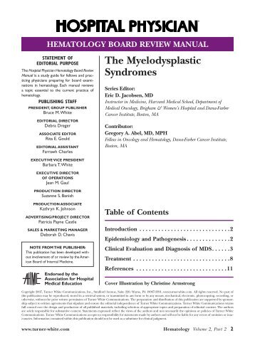 the myelodysplastic Syndromes - Turner White Communications