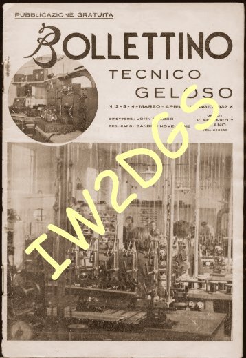 Bollettino Tecnico Geloso n. 2/3/4 - Sezione ARI Milano