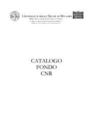 CATALOGO FONDO CNR - Sistema bibliotecario di Ateneo