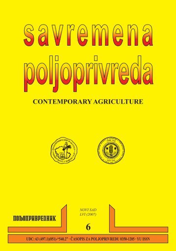 2007 Savremena poljoprivreda 56 6.indd - Poljoprivredni fakultet ...