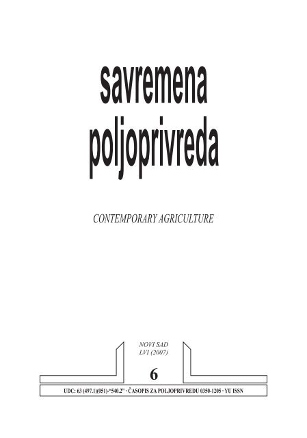 2007 Savremena poljoprivreda 56 6.indd - Poljoprivredni fakultet ...