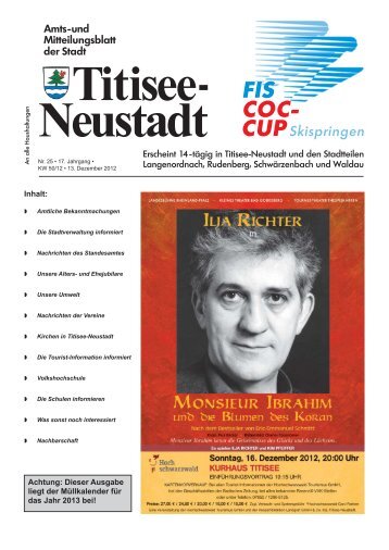 Amtsblatt Nr. 25 vom 13.12.2012 - Titisee-Neustadt
