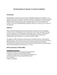 Myelodysplastic Syndrome Treatment Guidelines