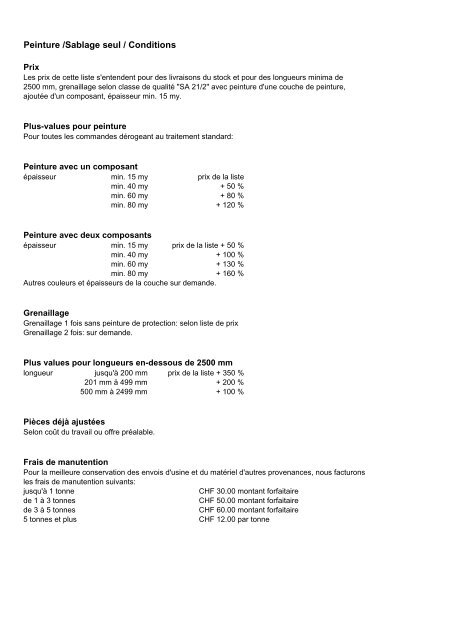 Preisliste für RHS-Hohlprofile und Hohlprofile ... - kiener + wittlin ag