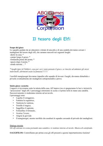 Il tesoro degli Elfi - ABC Games Corporation