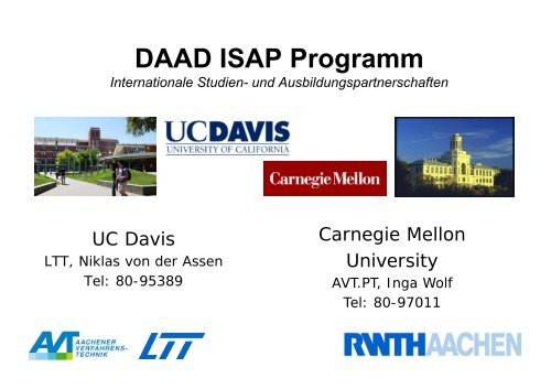 DAAD ISAP Programm - Aachener Verfahrenstechnik