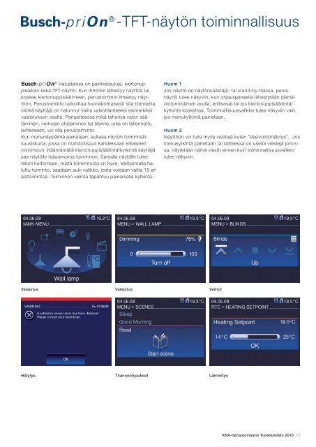 KNX-taloautomaatio Tuoteluettelo 2010 - SmartPage