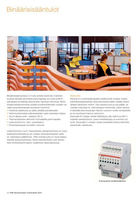 KNX-taloautomaatio Tuoteluettelo 2010 - SmartPage