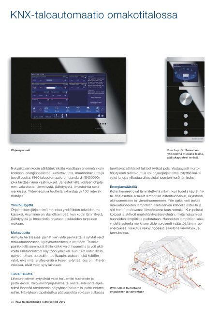 KNX-taloautomaatio Tuoteluettelo 2010 - SmartPage