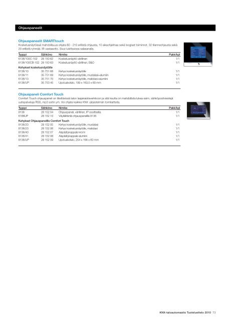 KNX-taloautomaatio Tuoteluettelo 2010 - SmartPage