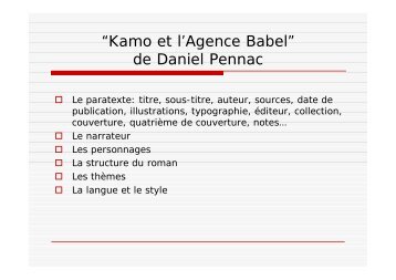 “Kamo et l'Agence Babel” de Daniel Pennac