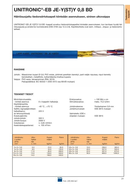 Tiedonsiirtokaapelit (pdf, 1,80MB) - Auser