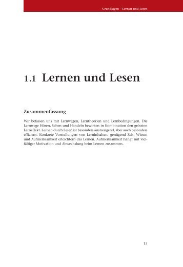 1.1 Lernen und Lesen - DieBirne-Verlag