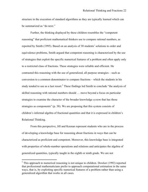 The Algebraic Nature of Fractions: Developing Relational Thinking ...