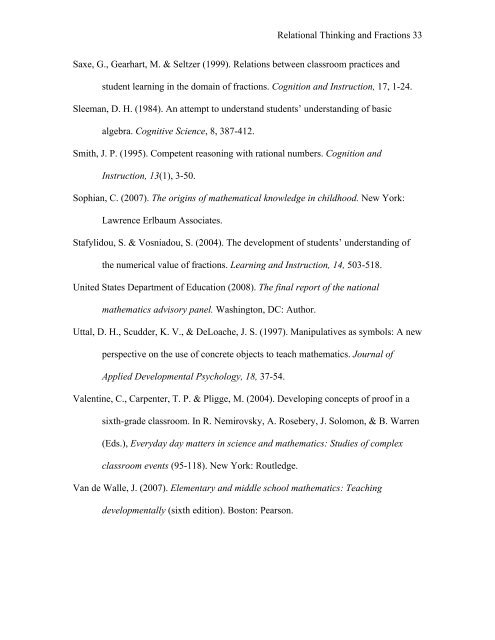 The Algebraic Nature of Fractions: Developing Relational Thinking ...