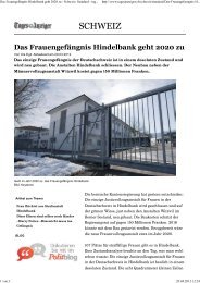 Das Frauengefängnis Hindelbank geht 2020 zu - Schweiz ... - BSPV