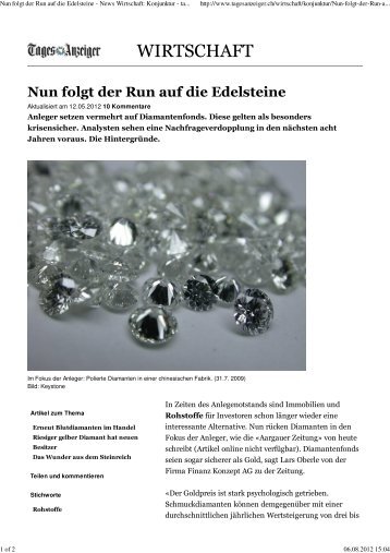 Nun folgt der Run auf die Edelsteine - Finanz Konzept AG