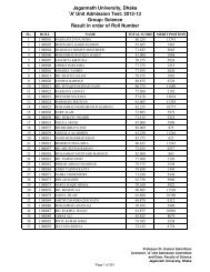 Jagannath University, Dhaka 'A' Unit Admission Test ... - EduIcon