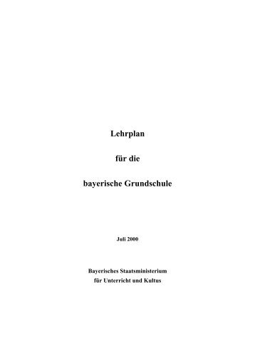 Lehrplan für die bayerische Grundschule