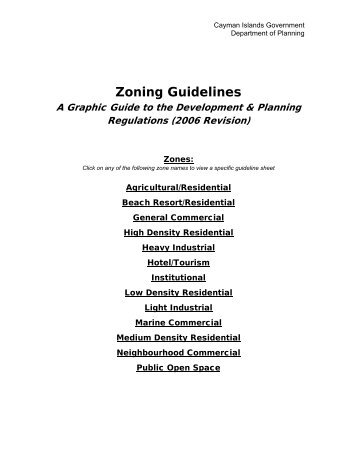 Zoning Guidelines - Cayman Islands Planning Department