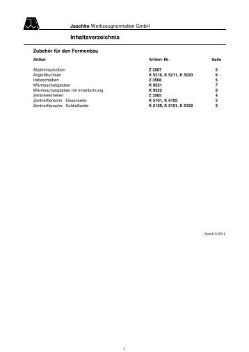 Formenbau - Jaschke Werkzeugnormalien GmbH