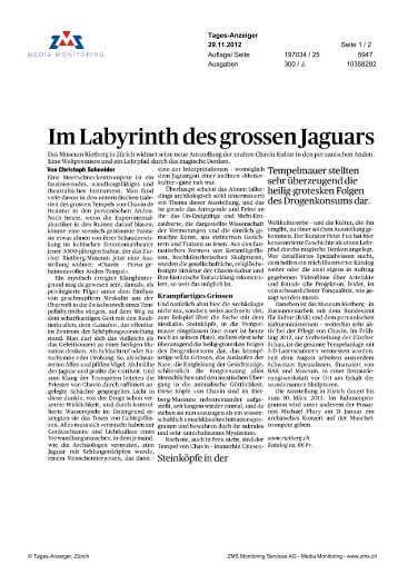 Im Labyrinth des grossen Jaguars» (Tages ... - Museum Rietberg