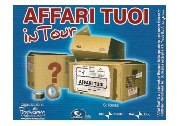 Affari Tuoi in tour - Premiere