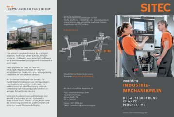 Industriemechaniker-/in - SITEC Industrietechnologie GmbH