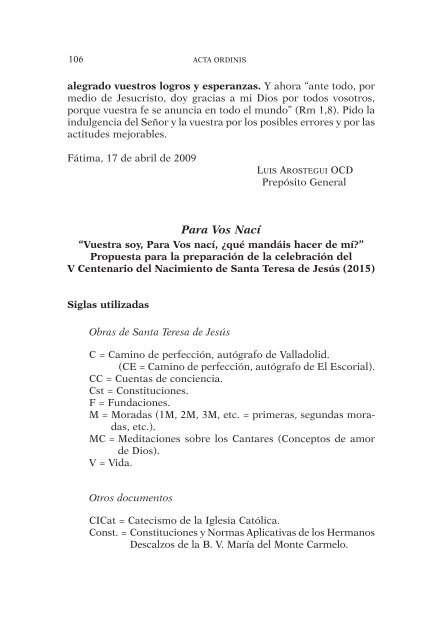 1 - Acta 54 - 2009:Acta Ordinis.qxd - Carmelitani Scalzi