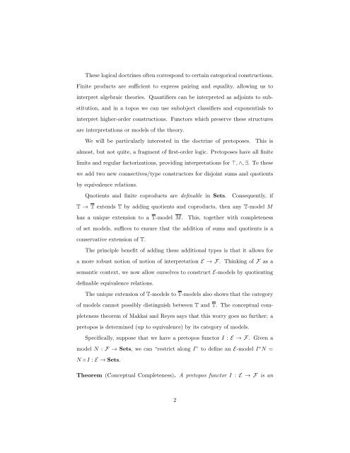 A refactored proof of conceptual completeness