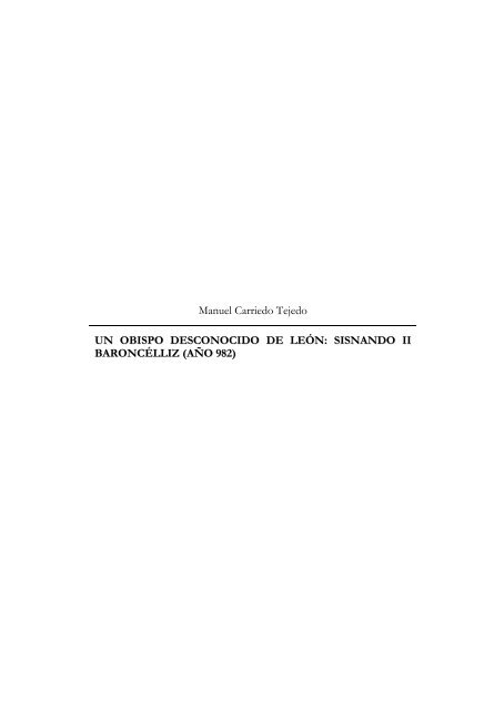 Manuel Carriedo Tejedo UN OBISPO DESCONOCIDO DE ... - buleria