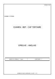 EXAMEN : BEP - CAP TERTIAIRE EPREUVE : ANGLAIS - Cannelle