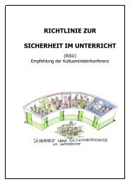Richtlinie zur Sicherheit im Unterricht - Kultusministerkonferenz (KMK)