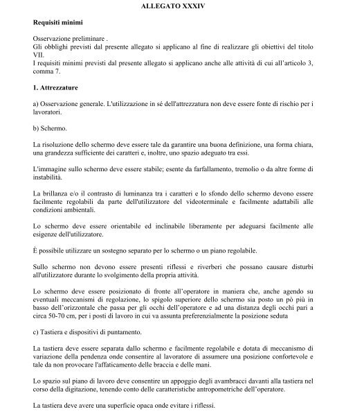 Requisiti Minimi ALLEGATO