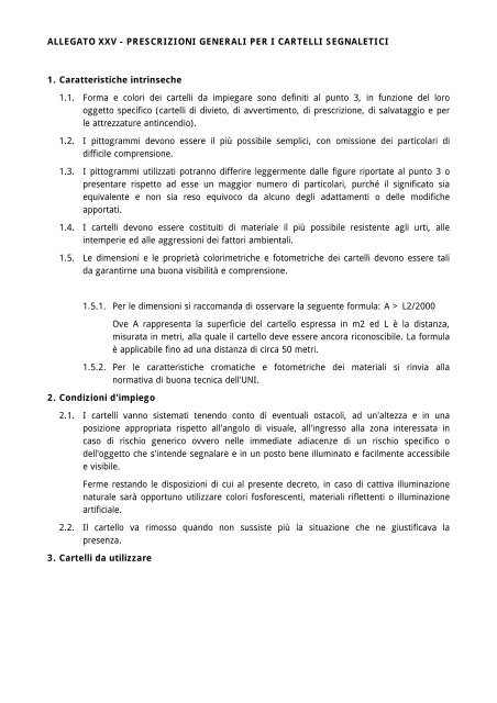 ALLEGATO XXV PRESCRIZIO
