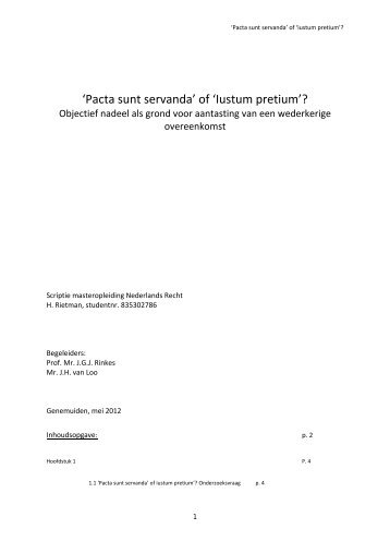 'Pacta sunt servanda' of 'Iustum pretium' - DSpace at Open Universiteit