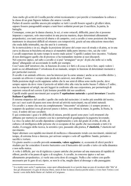 L'assetto da Appunti di Equitazione Italiana, pag. 13 - Equitando