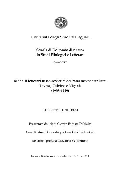 Documento PDF - UniCA Eprints - Università degli studi di Cagliari.