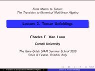Lecture 2. Tensor Unfoldings - Gene Golub SIAM Summer School ...