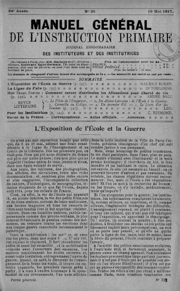 MANUEL GÉNÉRAL DE L'INSTRUCTION PRIMAIRE - INRP