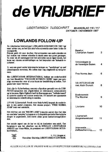 Vrijbrief 116/117 - Libertarian.nl