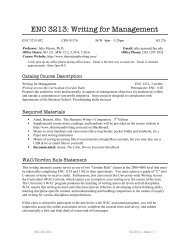 ENC 3213: Writing for Management - Rhetoric and Writing, Julia ...